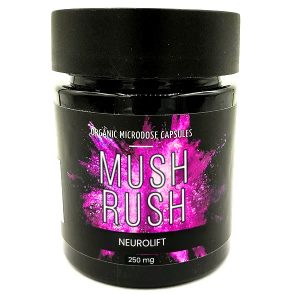 NeuroLift 250mg psilocybin microdose capsules by Mush Rush – precision nootropic support for focus and clarity
