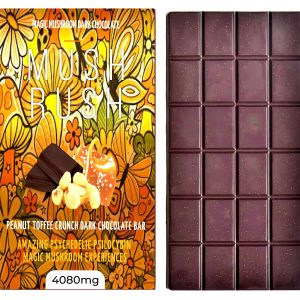 Magic Mushroom Dark Chocolate Bar Toffee Peanut Crunch – 4080mg Psilocybin Extract